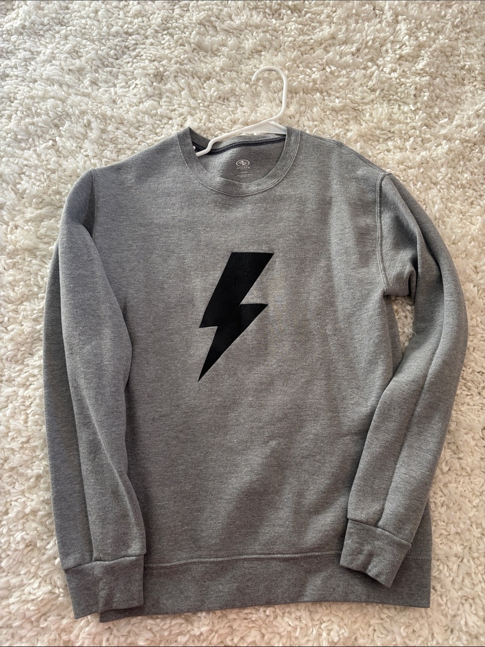 Women's Gray Lightning Bolt Crewneck Sweatshirt